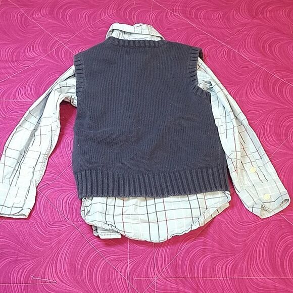 CHAPS button down shirt with vest size 3 / 3T - Picture 5 of 6